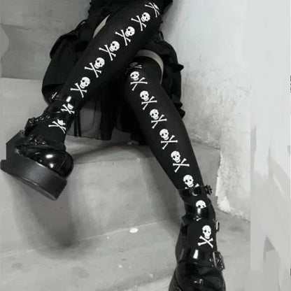 Gothic Skull Bat Cosplay Sock
