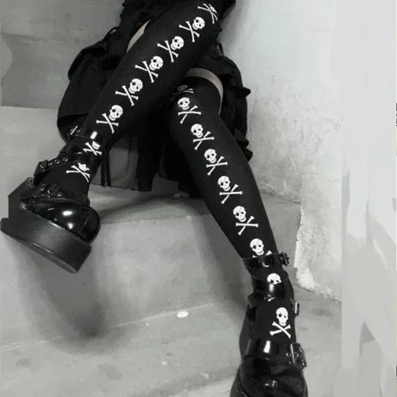 Gothic Skull Bat Cosplay Sock Main image