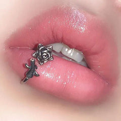 Vintage Rose C-Shaped Lip Stud
