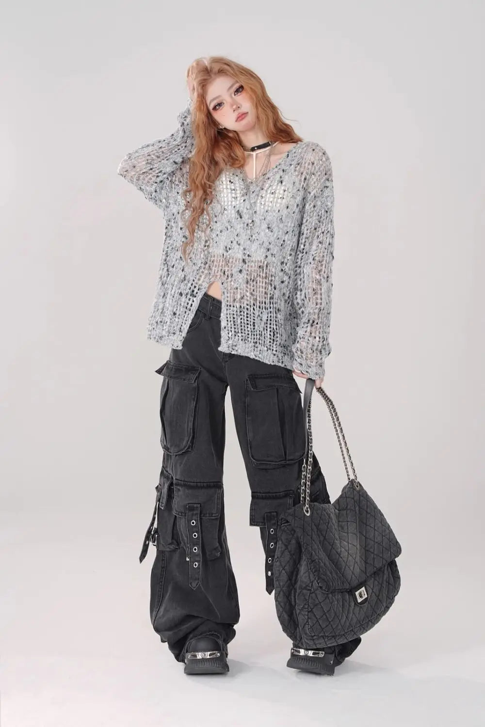 Black Cargo Pocket Pants