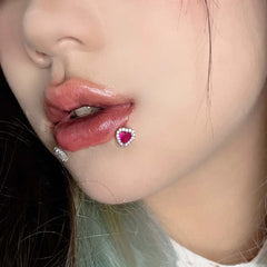 CZ Zirconia Heart Medusa Lip Stud