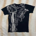 Pattern Print Loose Cotton T-shirt