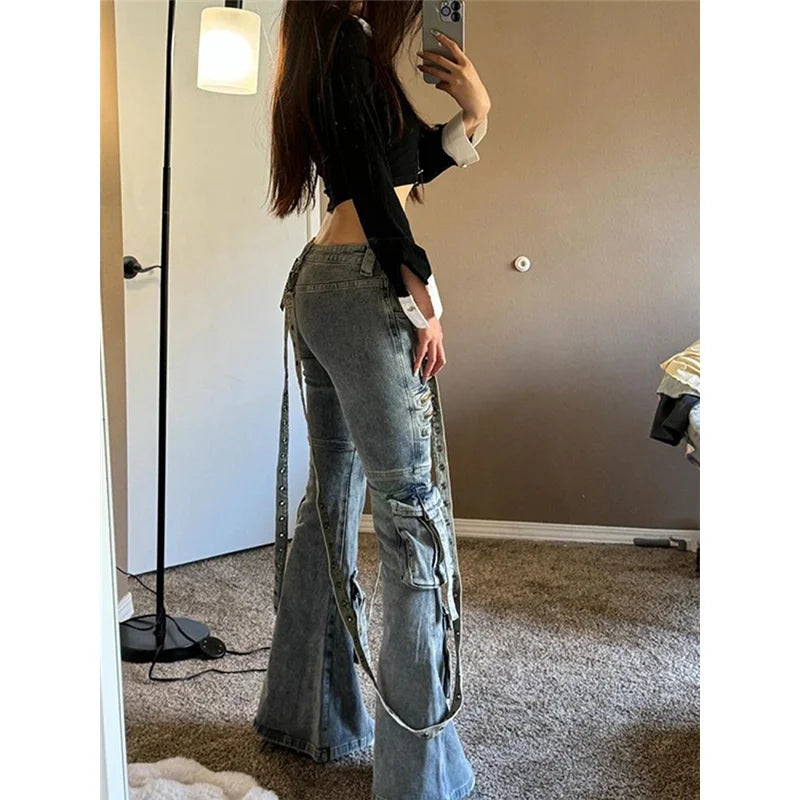 Blue Gothic High Waisted Pant