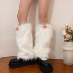 Gothic Cherry Fur Faux Leg Sock