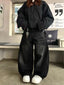 Embroidery Gothic Black Baggy Pant