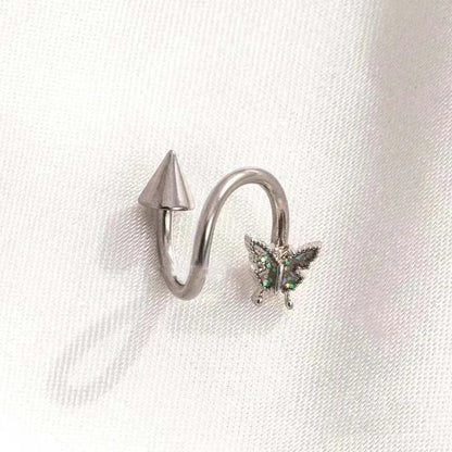 Butterfly S-Shaped Spike Lip Stud