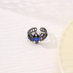Kpop Y2K Crystal Heart Adjustable Gothic Ring