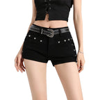 Vintage Gothic Rivet Denim Shorts