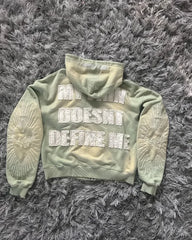 Gothic Zipper Spliced Retro Hoodie