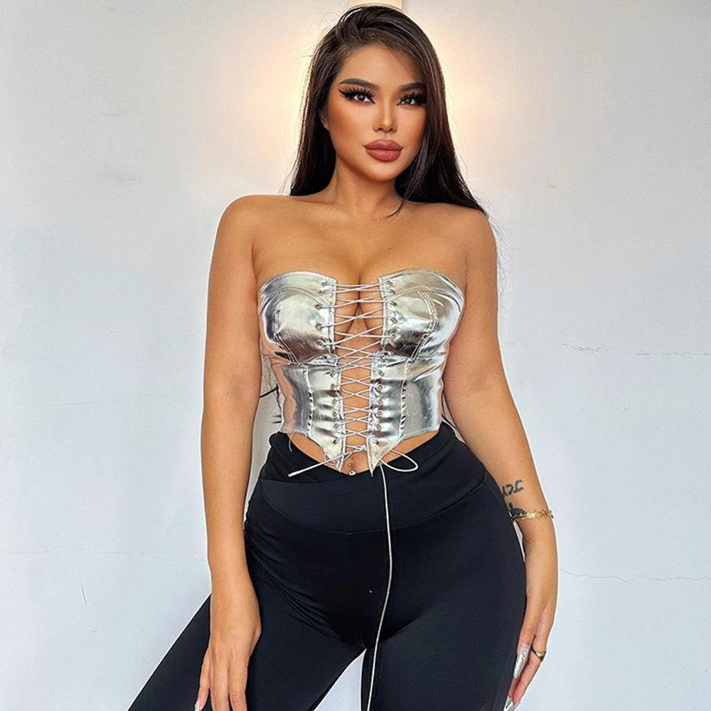 Lace Up Hot Girl Waist Cardigan Crop Top