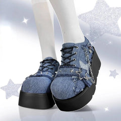Punk Gothic Chain Denim Sneaker