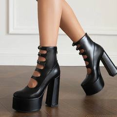 Platform High Heels Summer Cutout Gothic Boot