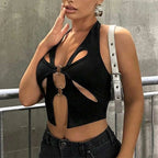 Y2K Round Camisole Grunge Crop Top