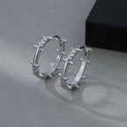 Silver Thorns Hoop Five-Pointed Star Earring