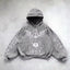 Gothic Red Oversize Zipper Hoodie