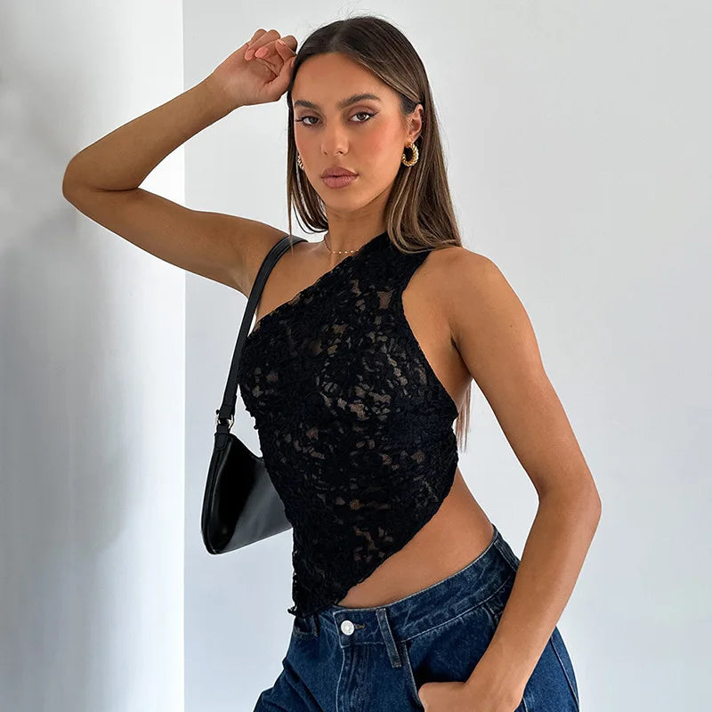 Solid Color Flower Lace Cardigan Crop Top Main image