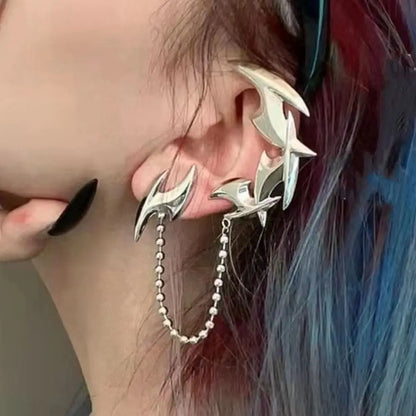 Vintage Cyberpunk Geometric Clip Earring