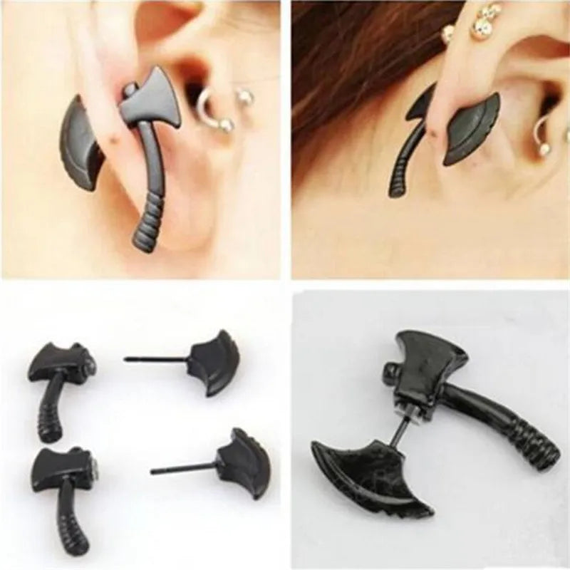 Halloween Black Spider Charm Stud Earring