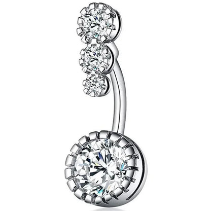 Crystal Heart Gothic Surgical Belly Ring