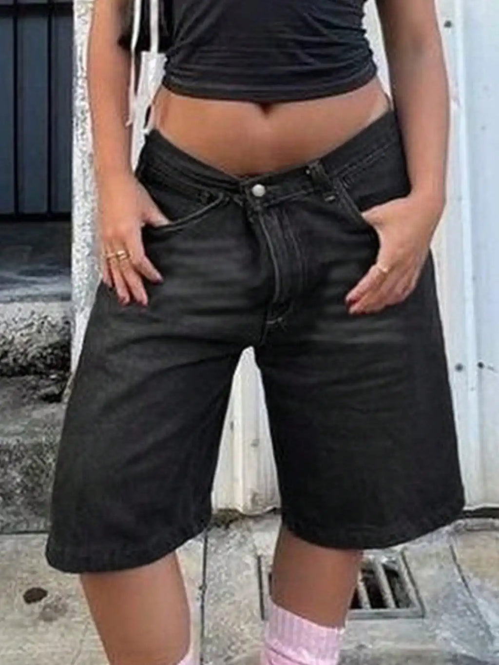 Slant Pocket Bermuda Denim Short