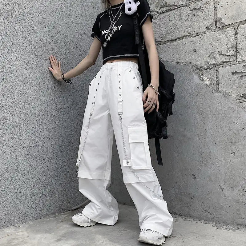 White High Waist Cargo Pants Secondary image