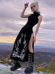 Sleeveless Gothic Maxi Dress