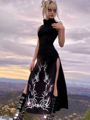 Sleeveless Gothic Maxi Dress