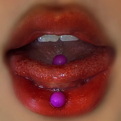 Titanium Steel Short Rod Piercing Tongue Ring