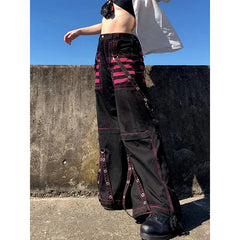 Gothic Chain Bandage Wide Leg Pant