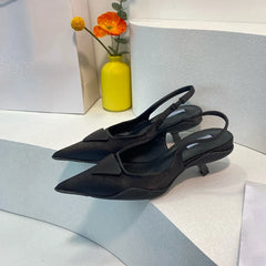 Patent Leather Gothic Slingback Pointed Toe High Heel