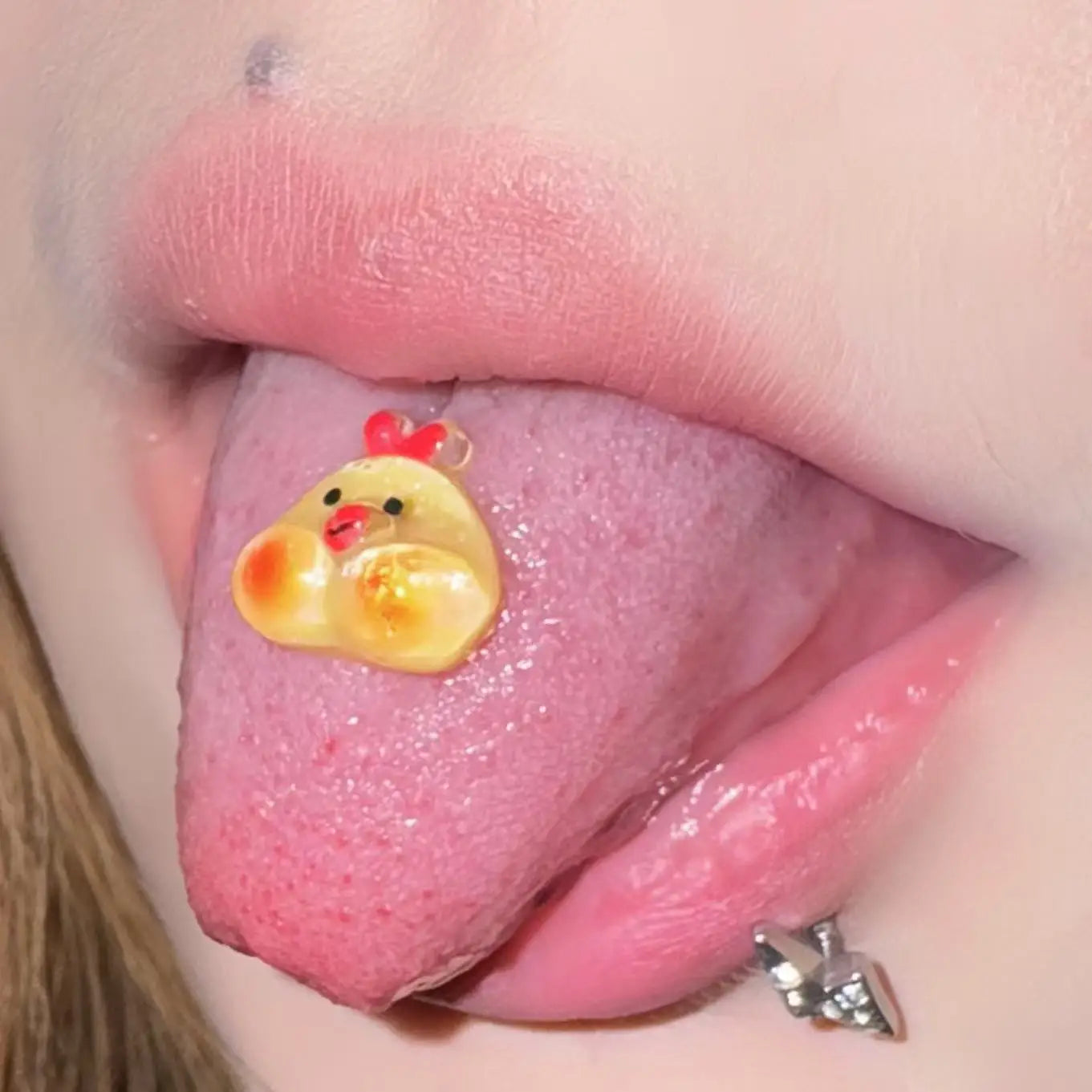 Stainless Steel Chicken Flat Bottom Tongue Ring Main image