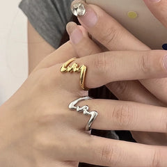 Irregular Copper Wave Gothic Ring