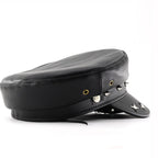 Punk Style PU Leather Flat Top Women's Beret Hat