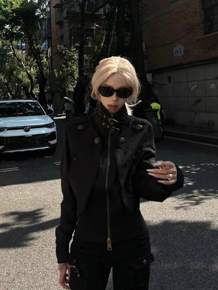 Pure Color Stand Collar Jacket Secondary image