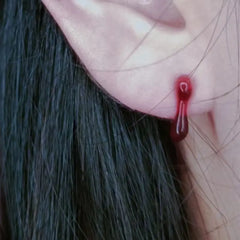 Dripping Blood Goth Party Stud Earring