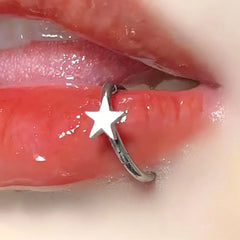 Star Shape Fake Clip Stainless Steel Lip Stud