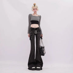 Vintage Slim Micro-Flare Pants