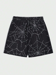 Spider Web Print Quick-Dry Shorts