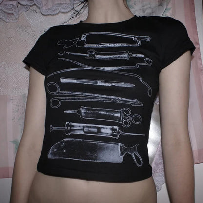 Fairy Grunge Letter Print Cotton T-shirt