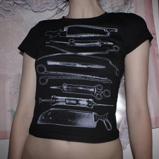 Fairy Grunge Letter Print Cotton T-shirt
