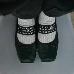 CHMURY 2024 Designer Square Toe Sheepskin Black Ballet Flat