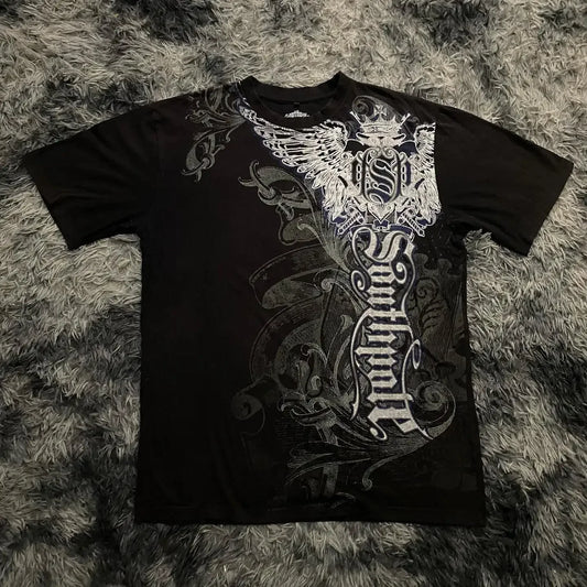 Skulls Letter Graphic Oversized T-shirt