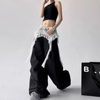 Lace Patchwork Wide Leg Pants