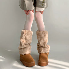 Gothic Fur Plush Mid-calf Sock