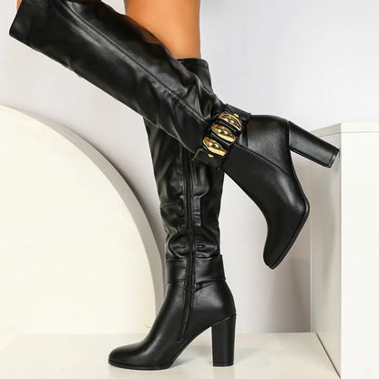 Patent Leather Gothic Over-the-Knee Platform Boot