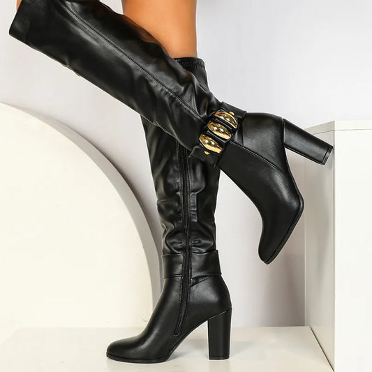 Patent Leather Gothic Over-the-Knee Platform Boot