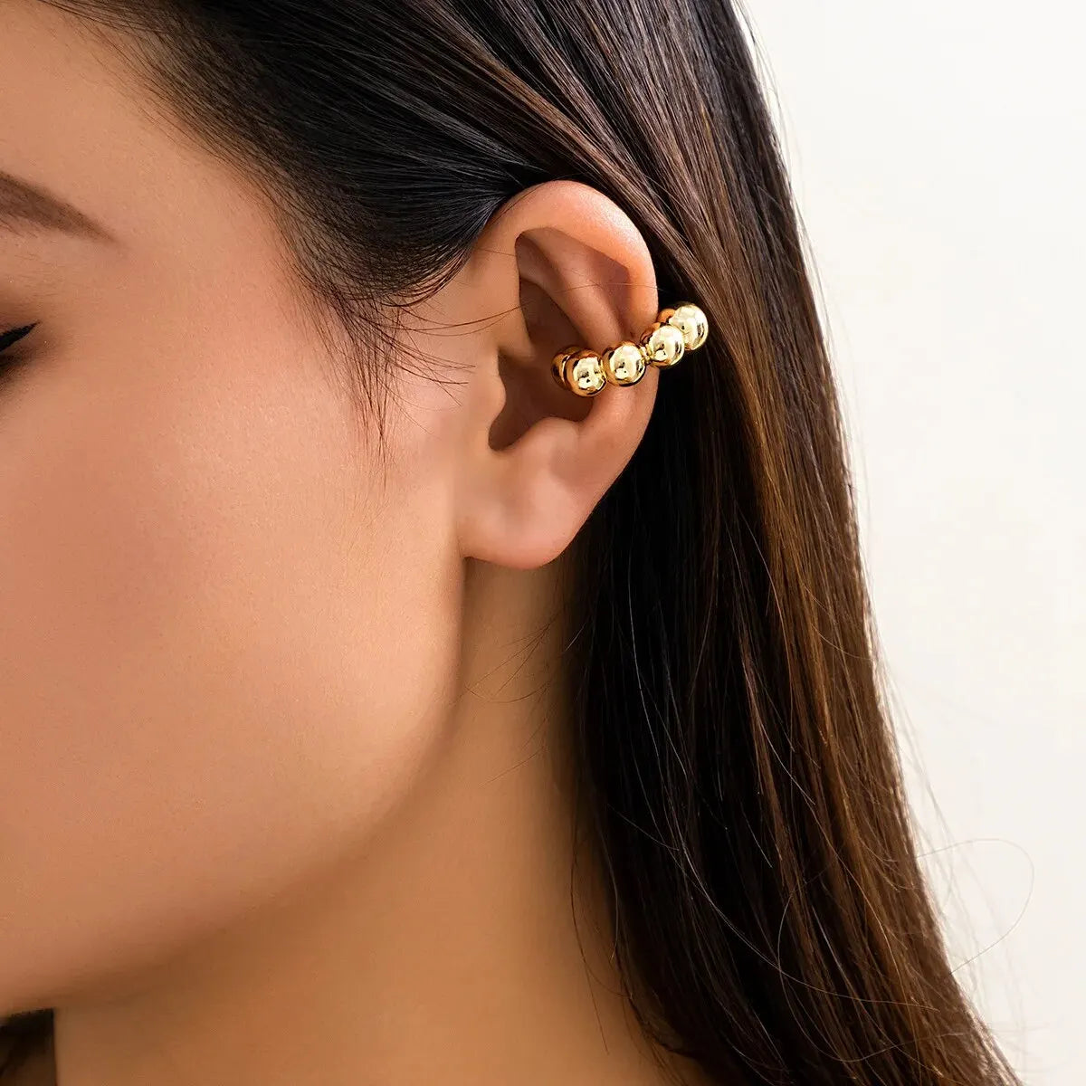 Gothic Round Glossy No Piercing Clip Earring
