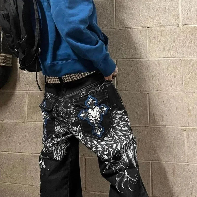 Gothic Skull Geometry Loose Pant Main image