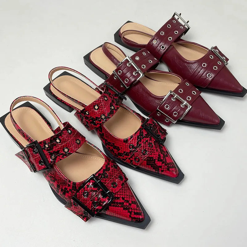 Big Size 43 Shallow Red Designer Luxury Flat Shoes Flat