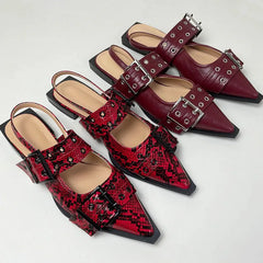 Big Size 43 Shallow Red Designer Luxury Flat Shoes Flat